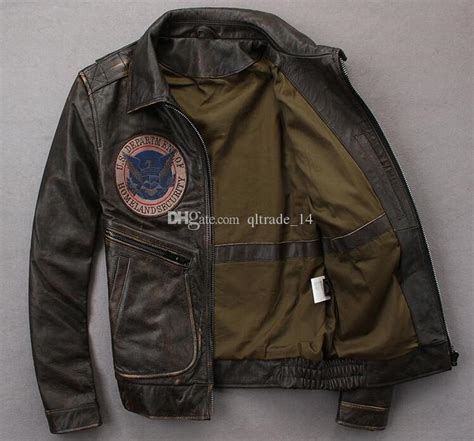 Vintage Black Avirexfly Men Motorcycle Jackets With Embroidery Safety