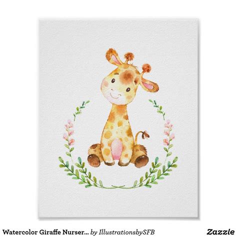 Watercolor Giraffe Nursery Art Print This Nursery Print Is Of A Cute