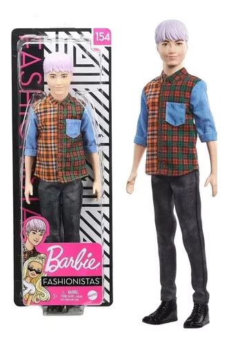 Barbie Fashionistas Boneco Ken 154 Cabelo Roxo Mattel Frete Grátis