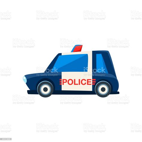 Black And White Police Toy Cute Car Icon Stock Illustration Download