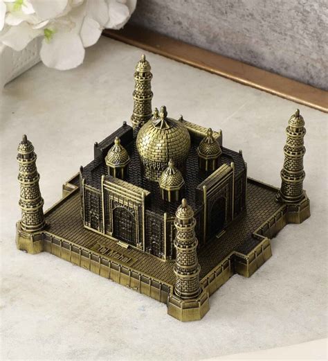 Buy Metallic Inches Taj Mahal Monument Miniature Showpiece At