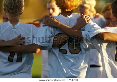 Boys High School Soccer Huddle Stock Photo Edit Now 8754733