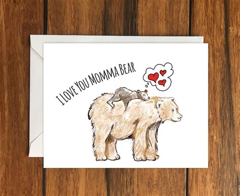 I Love You Momma Bear Greeting Card A6 One Card And Envelope Etsy