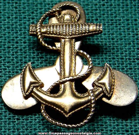 Old United States Navy Sterling Silver Anchor Pin Tpnc