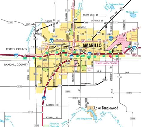 Amarillo Texas Area Map Image Vectorielle De Stock Libre De Droits