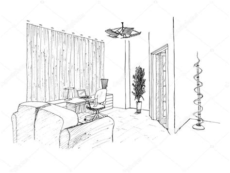 Graphic Sketch An Study Room — Stock Photo © Irogova 28024619