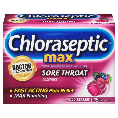 Chloraseptic Max Sore Throat Lozenges Wild Berries Shop Cough Cold And Flu At H E B