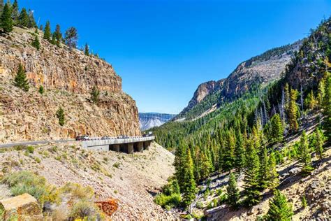 Grand Loop Road Through Golden Gate Canyon Of Yellowstone National Park