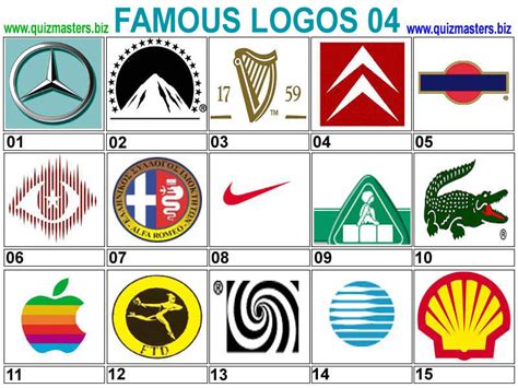 Jul 19, 2012 · logos quiz, a mobile game that has topped the charts in the app store, tests whether brand recall exists without a brand's defining characteristic—its name. Logo Collection: Famous Logos