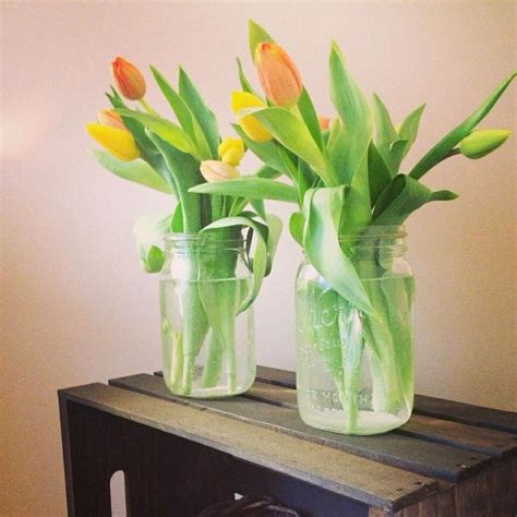 Tulips In A Mason Jar For Spring