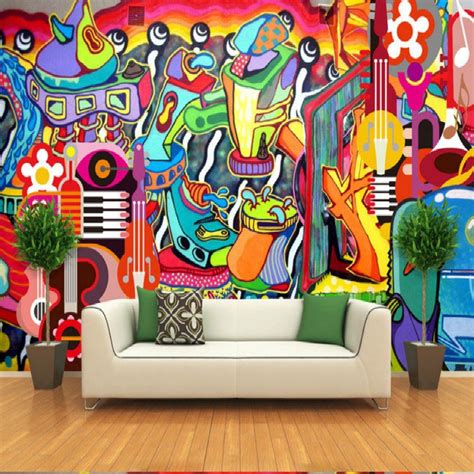 Graffiti Painted The Large Mural 3d Wallpaper Tv Backdrop Living Room