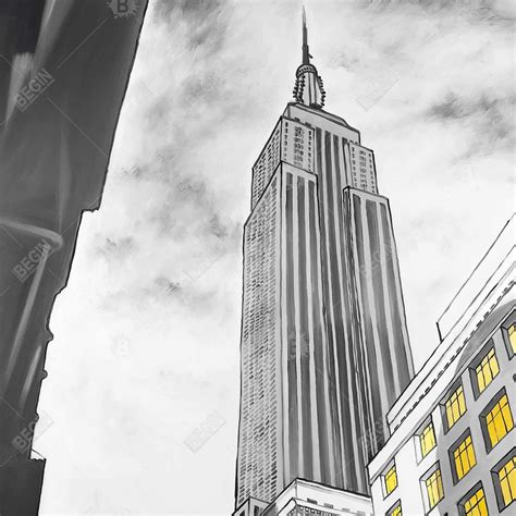 Empire State Building Top View Drawing