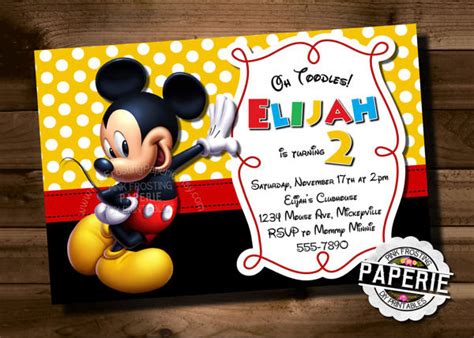 mickey mouse invitation template   psd vector