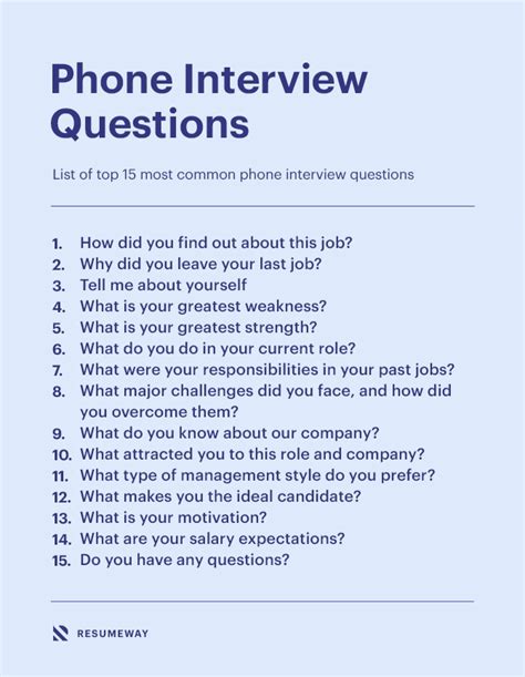 Top 15 Phone Interview Questions And Answers Resumeway