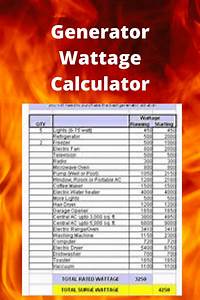 Generator Wattage Calculator Online Generators Zone