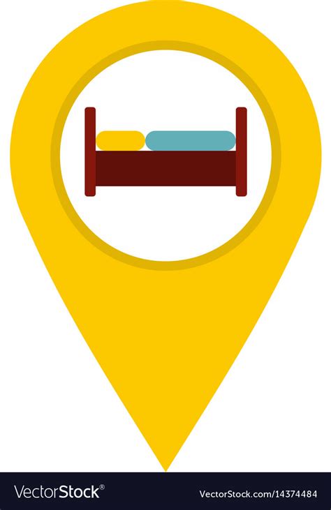 Yellow Map Pointer With Symbol Hotel Icon Isolated