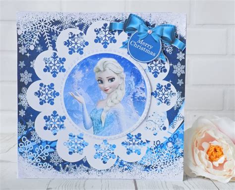 Disney Frozen Elsa Handmade Christmas Card In 2020 Christmas Card
