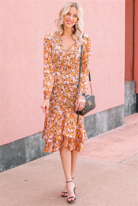 Fall Floral Midi Dress Straight A Style
