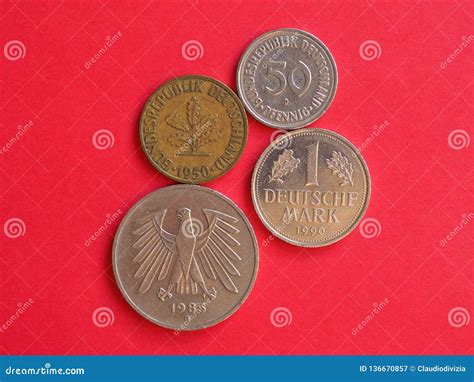 Deutsche Mark Coins From Germany Stock Image Image Of Cash Sell