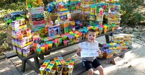 5 Year Old Cancer Survivor Gives Away His Birthday Presents Donates