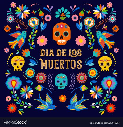 Day Of The Dead Dia De Los Moertos Banner With Vector Image