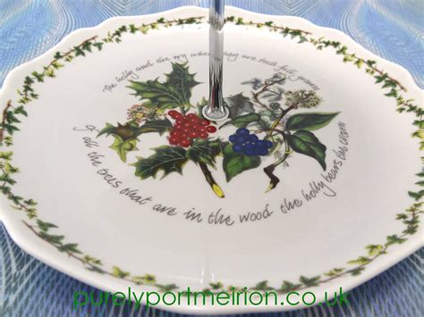 Portmeirion Holly And Ivy 2 Tier Cake Stand Fluted Edge Style Handi 28