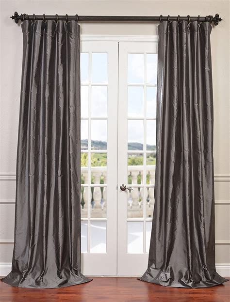 Steel Gray Dupioni Silk Curtain Curtains Silk Curtains Drapes Curtains