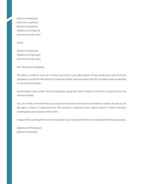 49 Professional Warning Letters Free Templates Templatelab