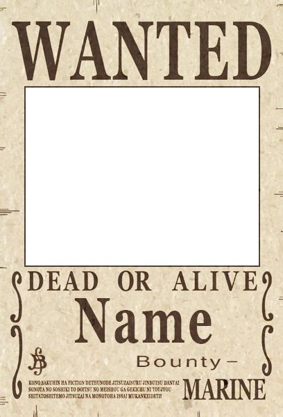 Download One Piece Wanted Poster Bepo One Piece Bounty Png Image With No Background Pngkey Com