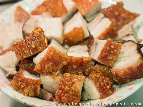 I wish i had thought of this, pork belly is the perfect conduit for all this marinade and spice. Purple bowl: Airfry roasted pork belly (siu yuk) 烧肉 recipe