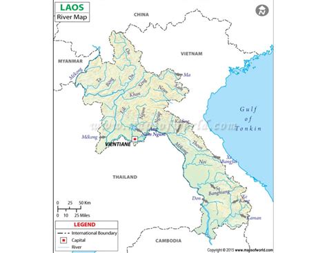 Buy Laos River Map