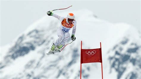 Bode Miller Of The United States Makes A Jump During Mens Super