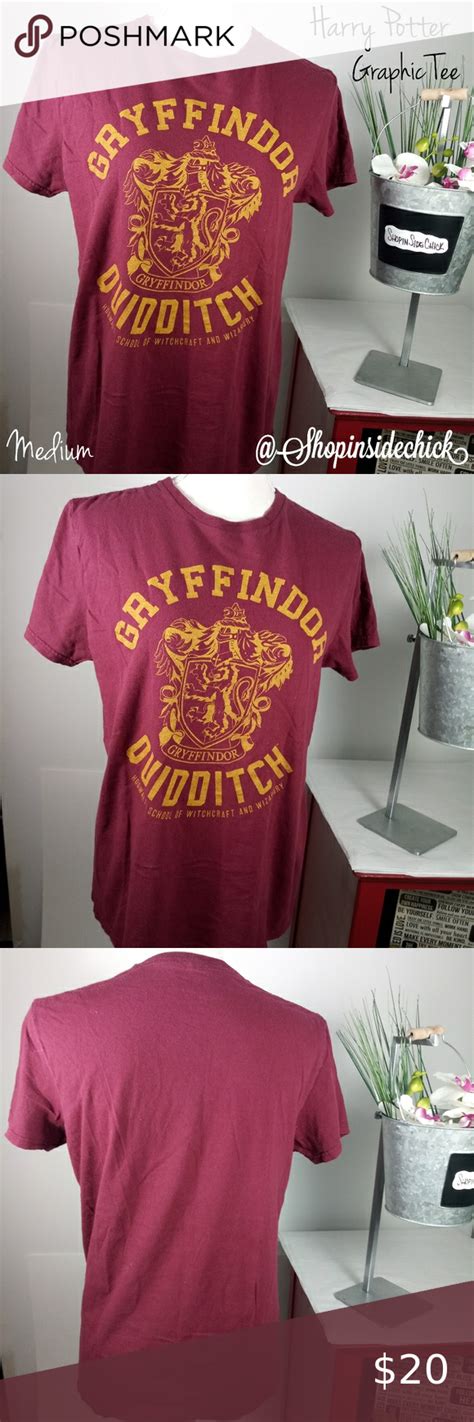 Harry Potter Graphic Tee Med Gryffindor Quidditch Harry Potter