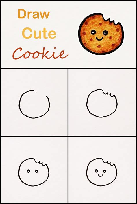 Learn How To Draw A Cute Cookie Step By Step ♥ Very Simple Tutorial