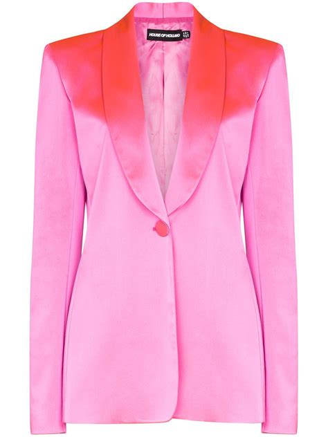House Of Holland Oversized Satin Crepe Blazer In Pink Modesens House Of Holland Clothes