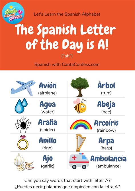 Spanish Words For Every Letter In Alphabet