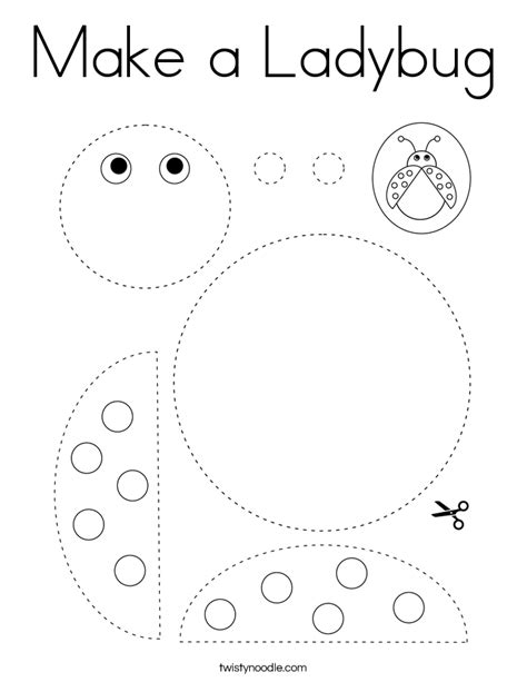 Make A Ladybug Coloring Page Twisty Noodle Bug Activities Cutting