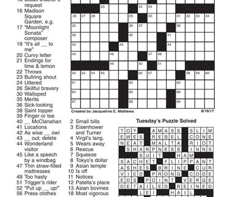 Printable Daily Commuter Crossword Puzzles
