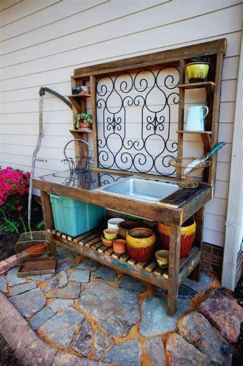Outdoor Potting Bench With Sink Potting Bench Garden