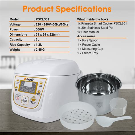 Save money online with smart cooker deals, sales, and discounts april 2021. Primada Malaysia. Primada Smart Rice Cooker PSCL301