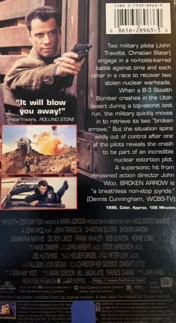 Broken Arrow Vhs 1996 John Travolta Christian Slater Samantha