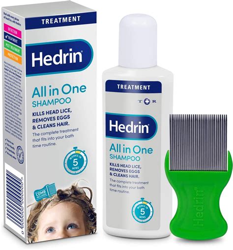 Hedrin All In One Shampoo For Head Lice With Nit Comb 200ml Amazon