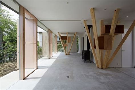 Angular Tree Like Columns Form Structure Of Kensuke Watanabes Y House