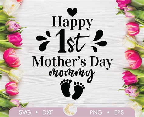 Happy First Mothers Day Svg My 1st Mothers Day Svg Baby Etsy