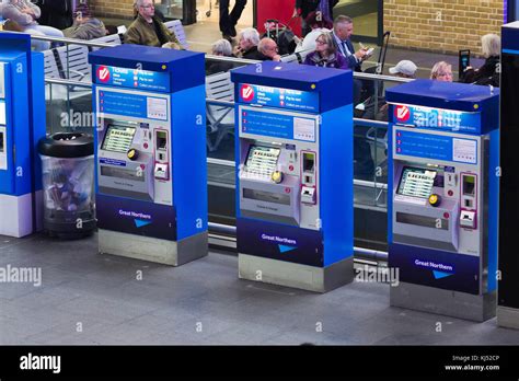 Automated Ticket Machines Kings Cross Station London Uk Stock Photo Alamy