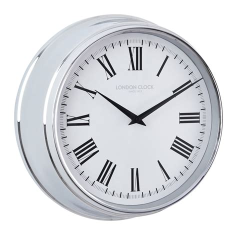 Buy Lancaster Chrome Wall Clock 37cm Online Purely Wall Clocks
