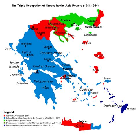 Levadia Map Η τριπλή κατοχή από τις δυνάμεις του άξονα στην Ελλάδα του
