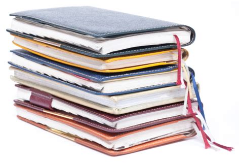 Pile Of Old Diaries Isolated Stock Photo Download Image Now Frayed