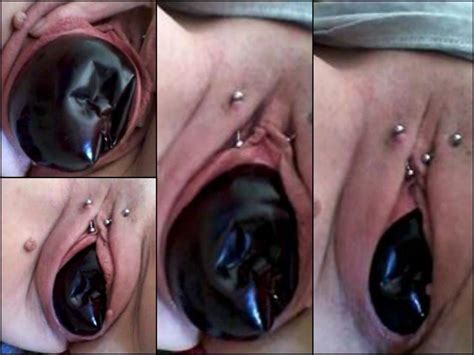 Huge Inflatable Dildo Deep Penetrated Into Pierced Cunt Rare Amateur