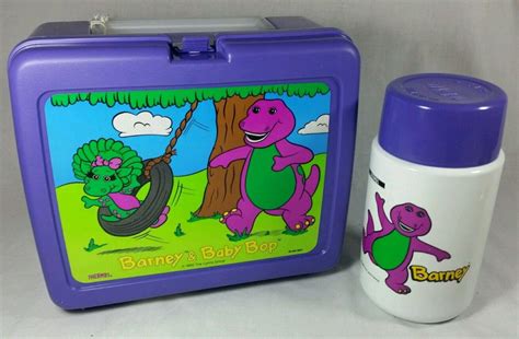 Vtg Barney And Baby Bop Lunch Box 1992 Thermos New With Tags 1799008445